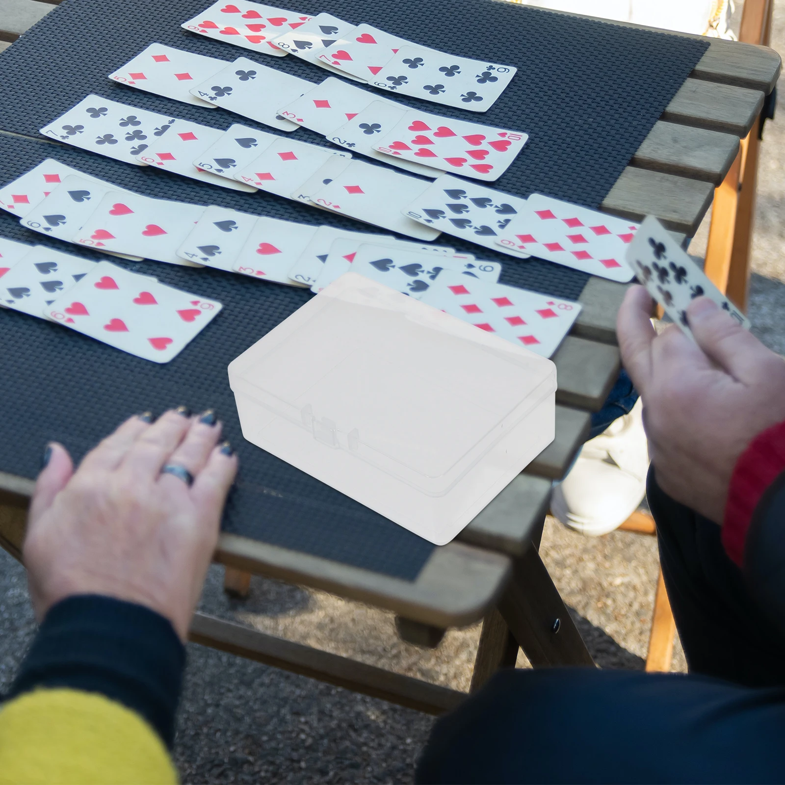 

3pcs Card Storage Box Clear Container for Game Cards Business Jewelry Hardware Playing Deck Holder Transparent Organizer Box