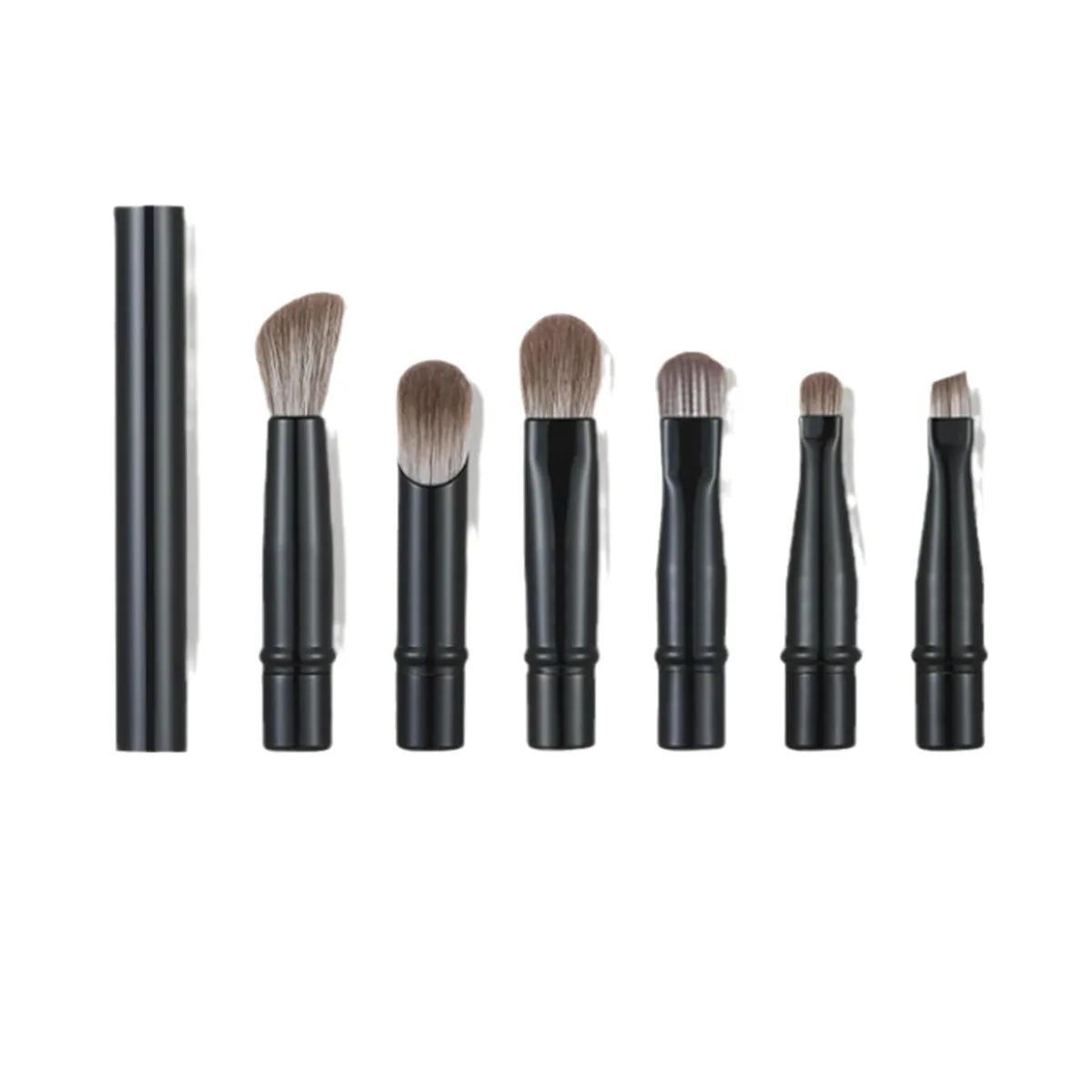 6-Pack Portable Makeup Brush Replacement Brush Head Nose Shadow Brush Travel Set Portable Cosmetic Powder Foundation Blush