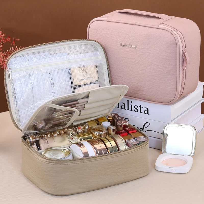 Women's Makeup Bags Multi Functional Portable Outdoor Cosmetic Storage Handbags Casual Large Capacity Travel Toilet Bag