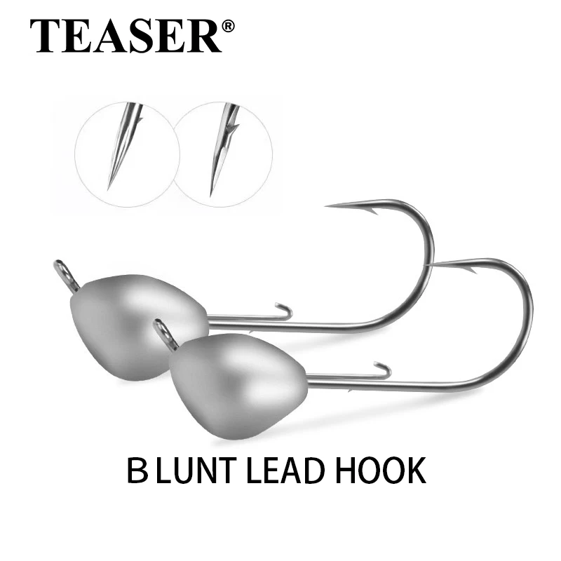 TEASER 10 teile/beutel W002 Stumpfe Blei Haken 0,7g-10,2g Weiche Köder Zurück Spike W Micro Angelhaken anti-Snag Köder Verlust Blei Haken