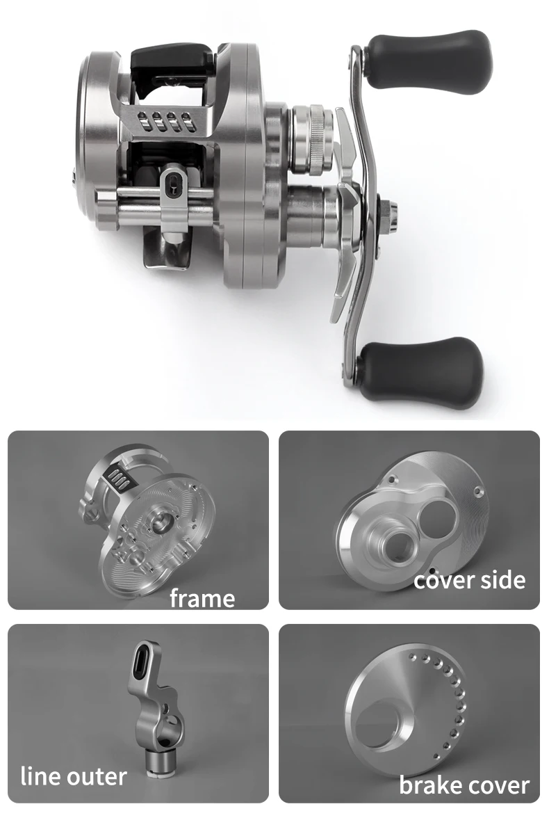 Umi Angelrolle Cast Drums Rad DK150/DK20 Modellverhältnis 7,5:1 Drag 7/15kg Köder Metallgussrollen 12+1BB Griff aus Aluminiumlegierung – Detail 14