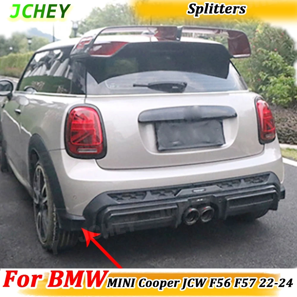 

JCHEY Dry Carbon Fiber For BMW MINI Cooper JCW F56 F57 2022-2024 Rear Bumper Lip Splitters FRP Flaps Apron Canards Body Kits