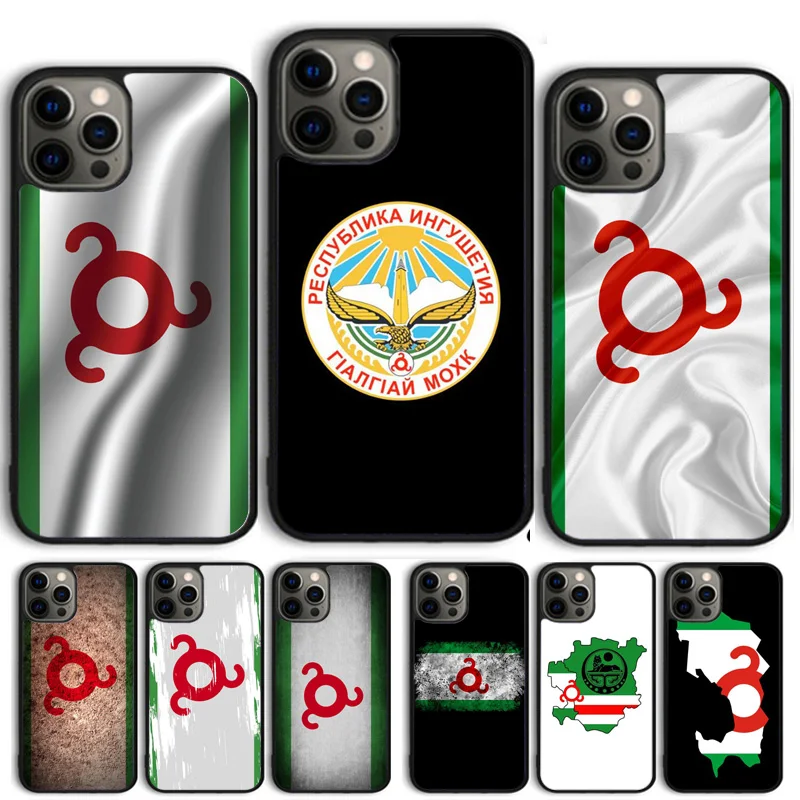 Ingushetia Flag Phone Case Cover For iPhone 15 16 11 13 14 Pro Max 12 mini Plus X XS Max XR Fundas