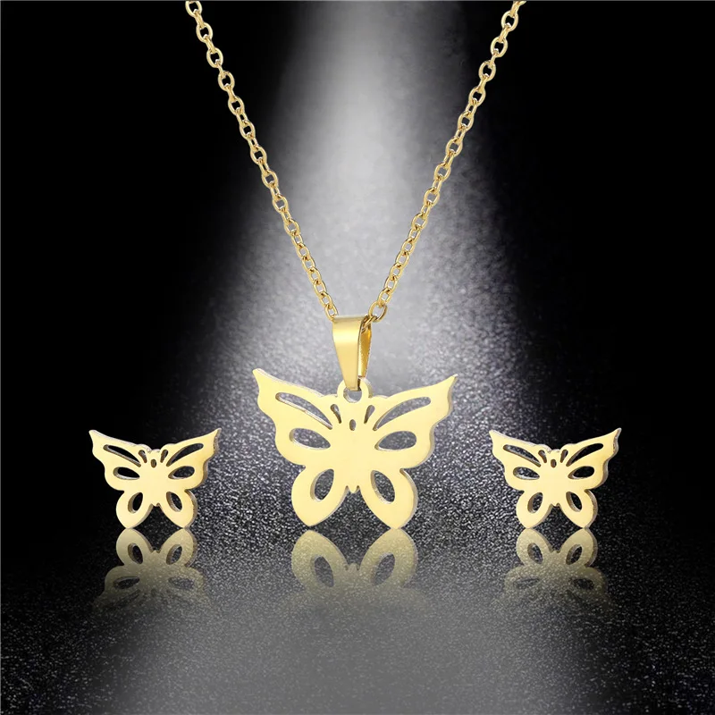 DropShipping Flower Daisy Clavicle Chain Necklace earrings Set Women Choker Wedding Bridal Pendant Jewelry Korean Girls Gift