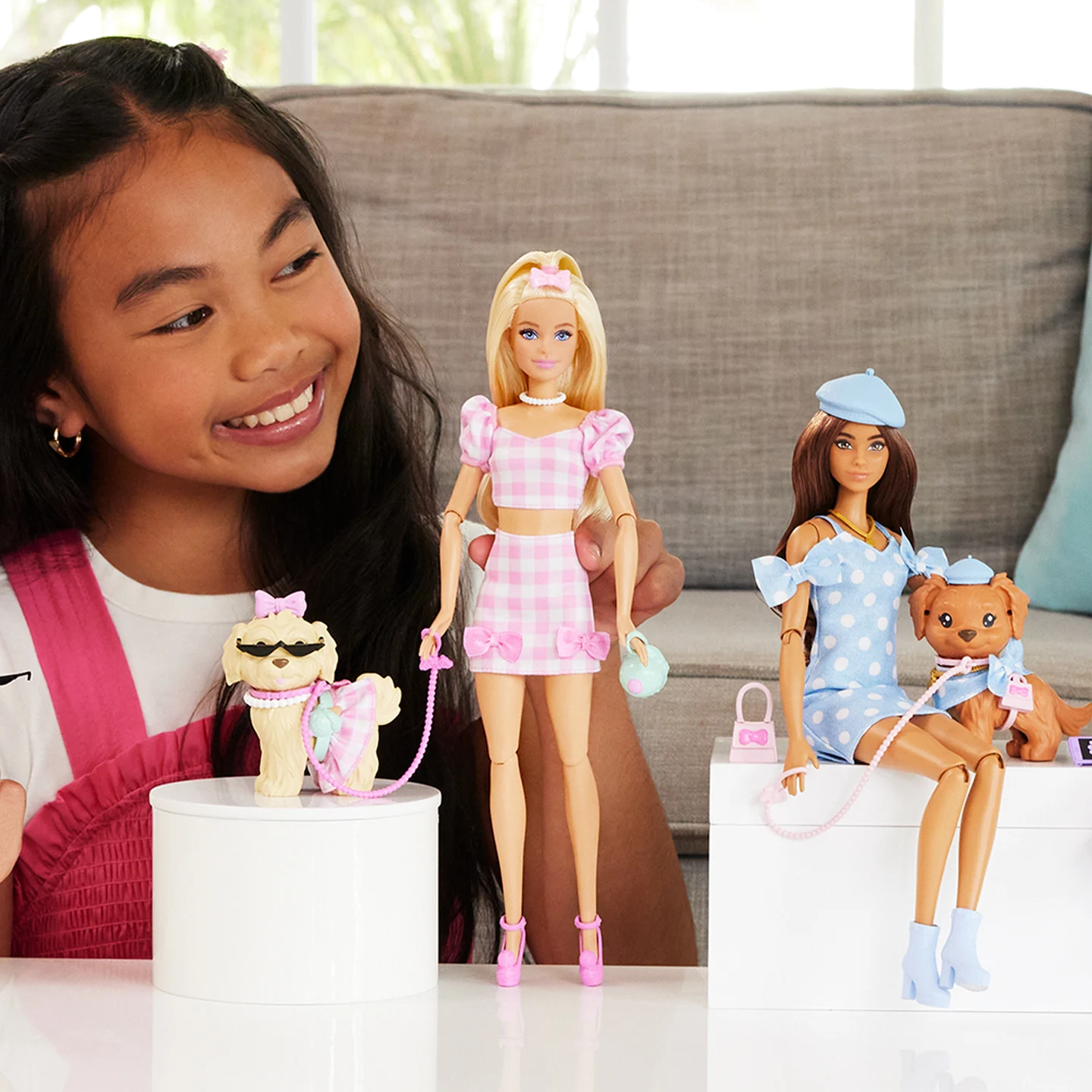 Barbie boneca girando poodle vibrante suave cocker spaniel conjunto figura colecionável moda meninas brinquedos na moda presente de natal
