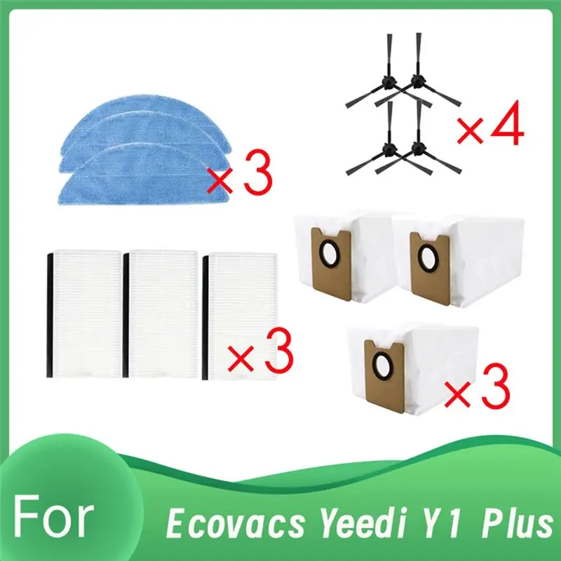 AEE2-13 Pcs For Ecovacs Yeedi Y1 Plus Self Emptying Robot Vacuum Enhanced Cleaning Efficiency Accessories