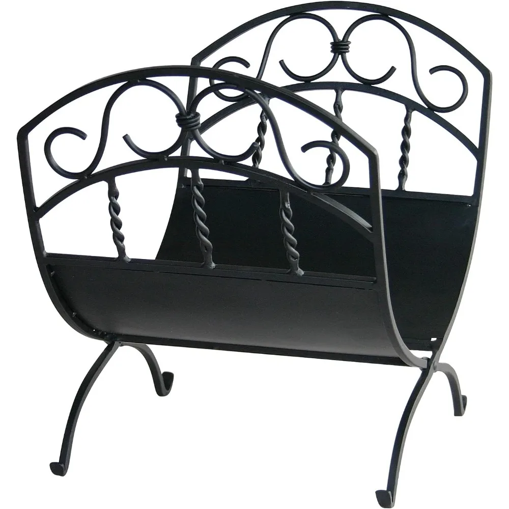 

Uniflame Black Wrought Iron Firewood Log Rack with Scrolls