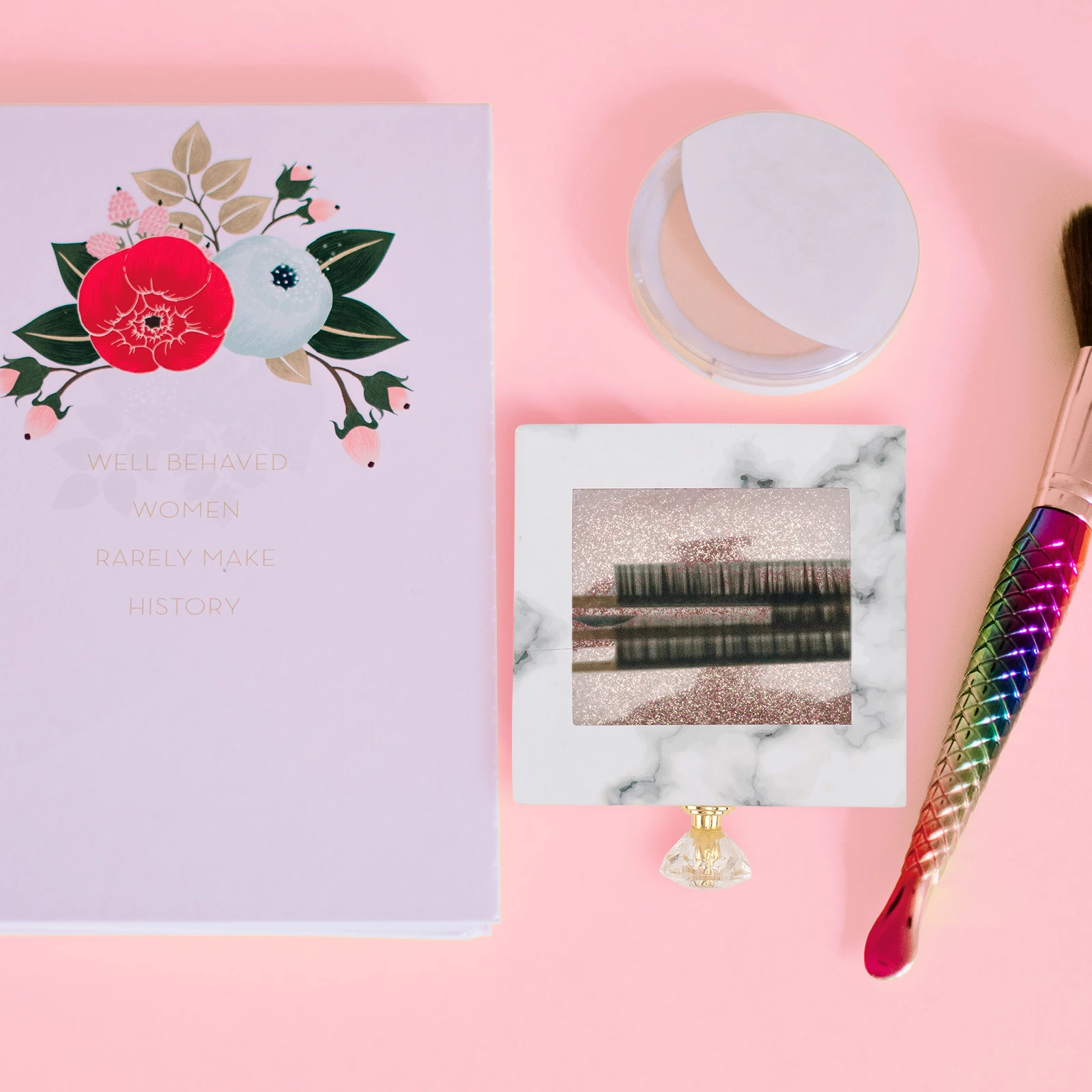 

Square Eyelash Box Portable False Lash Case Clear Window Dustproof Paper Pull Out Eyelashes Packaging Box For Travel Party Use