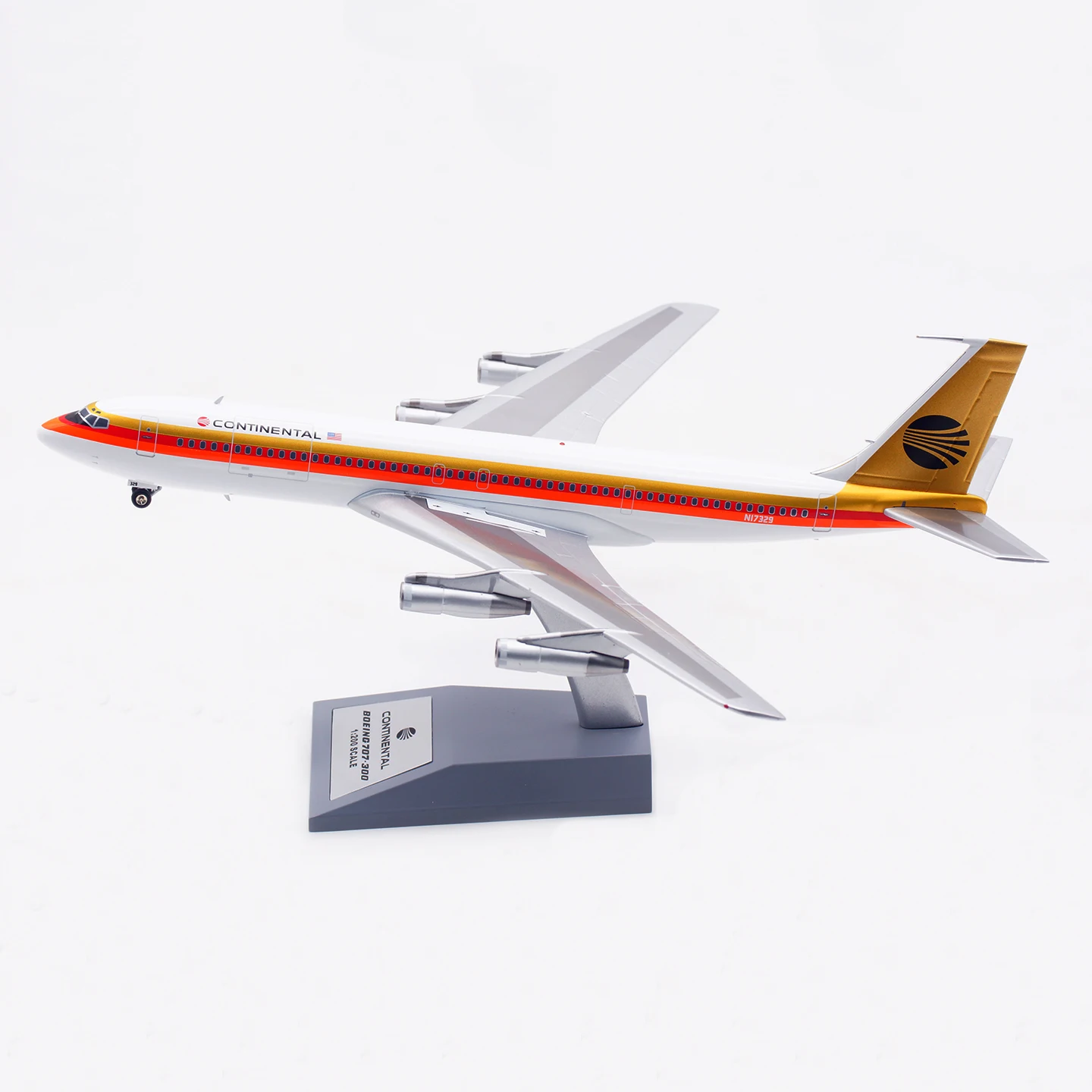 

IF707CO0325 Коллекционный самолет из сплава в подарок, INFLIGHT 1:200 Continental Airlines Boeing B707-300, литая под давлением модель самолета N17329