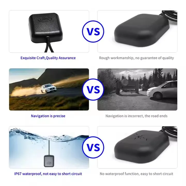 50 قطعة هوائي GPS نشط مقاوم للماء هوائي GPS نشط مع موصل SMA ذكر 28dB كسب ، 3-5VDC هوائي GPS المغناطيسي