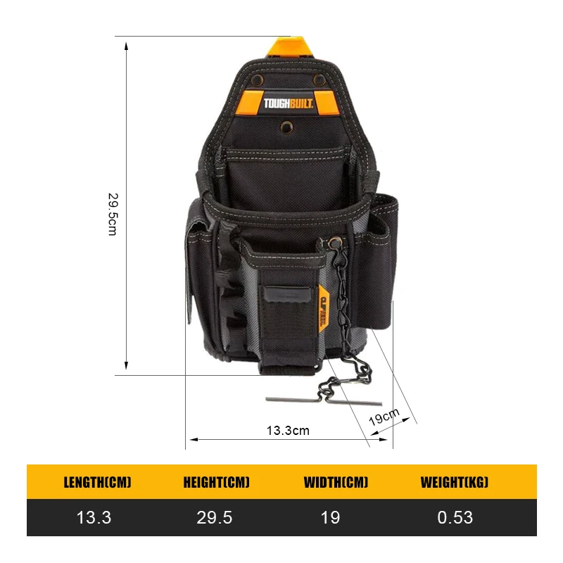 TOUGHBUILT-TB-CT-34 Pequeno Eletricista Bolsa, Multi-Funcional, Portátil, Resistente e Durável, Armazenamento Toolkit