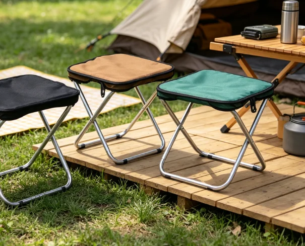 Outdoor Folding Stool, Aluminum Alloy Camp Stool, Ultra-light Portable Handbag-style Oxford Cloth Thickened Padded Chair