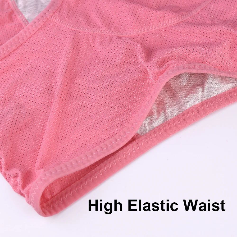 5 Pcs/Pack Menstrual Period Panties Women Leak Proof Cotton Comfort Incontinence Briefs High Waist Sexy Mesh Underwear Big Size