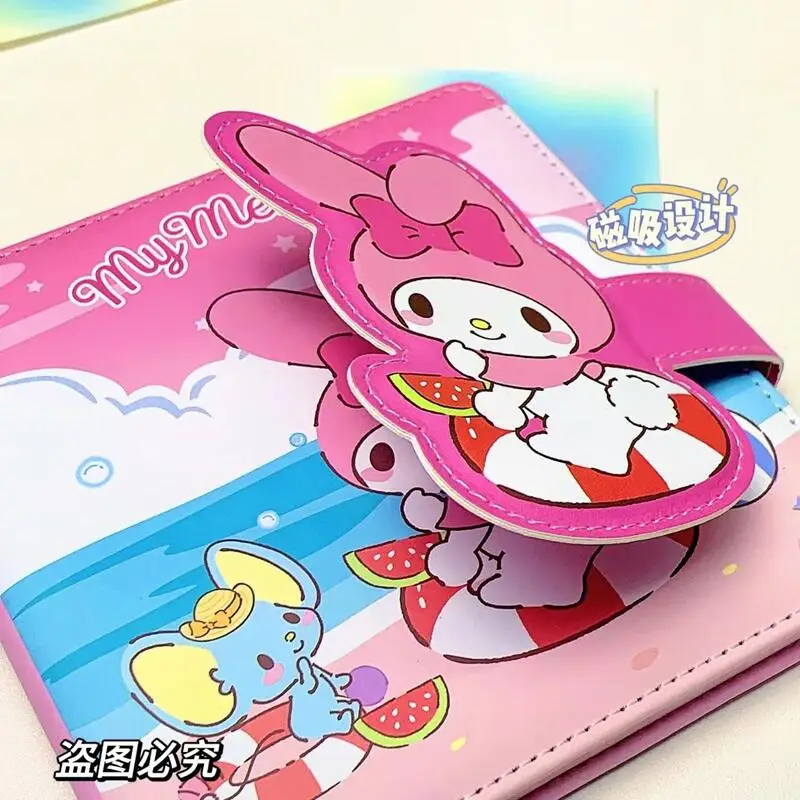 Sanrio Kuromi Notebook Cartoon Anime Cute My Melody Cinnamoroll Pochacco Diary Fashion Color Page Ledger Kawaii Holiday Gifts