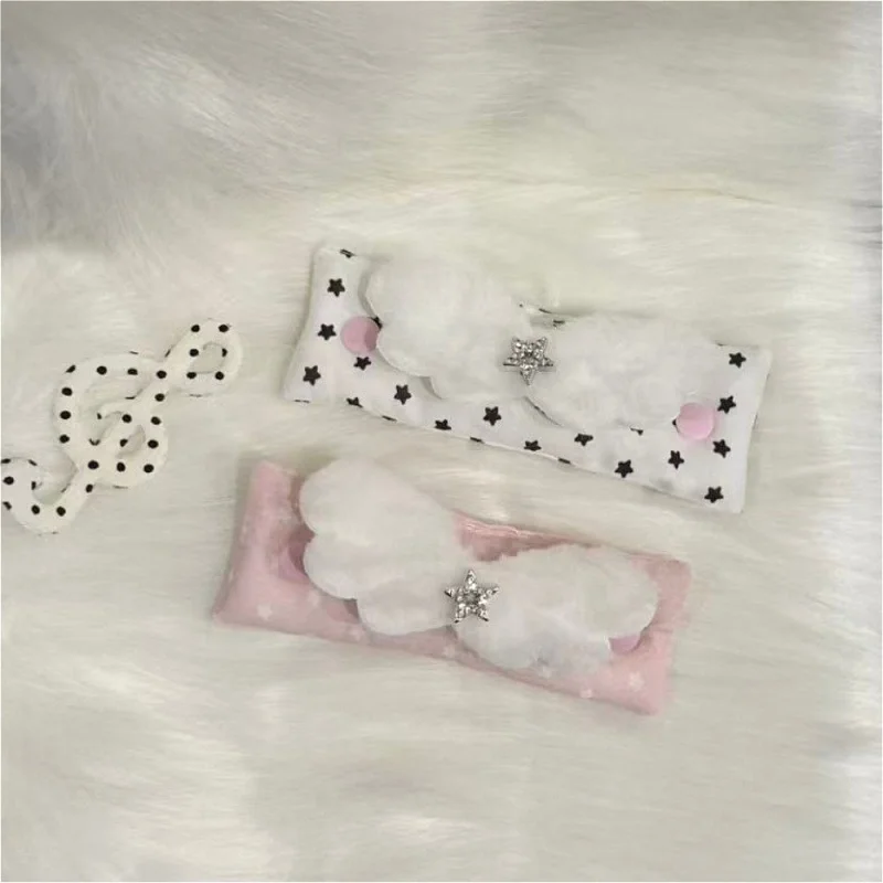 Y2K Cotton Star Wing Data Storage Cable Desktop Photo Decoration Korean Wave Point Desktop Storage Decorative Accessories