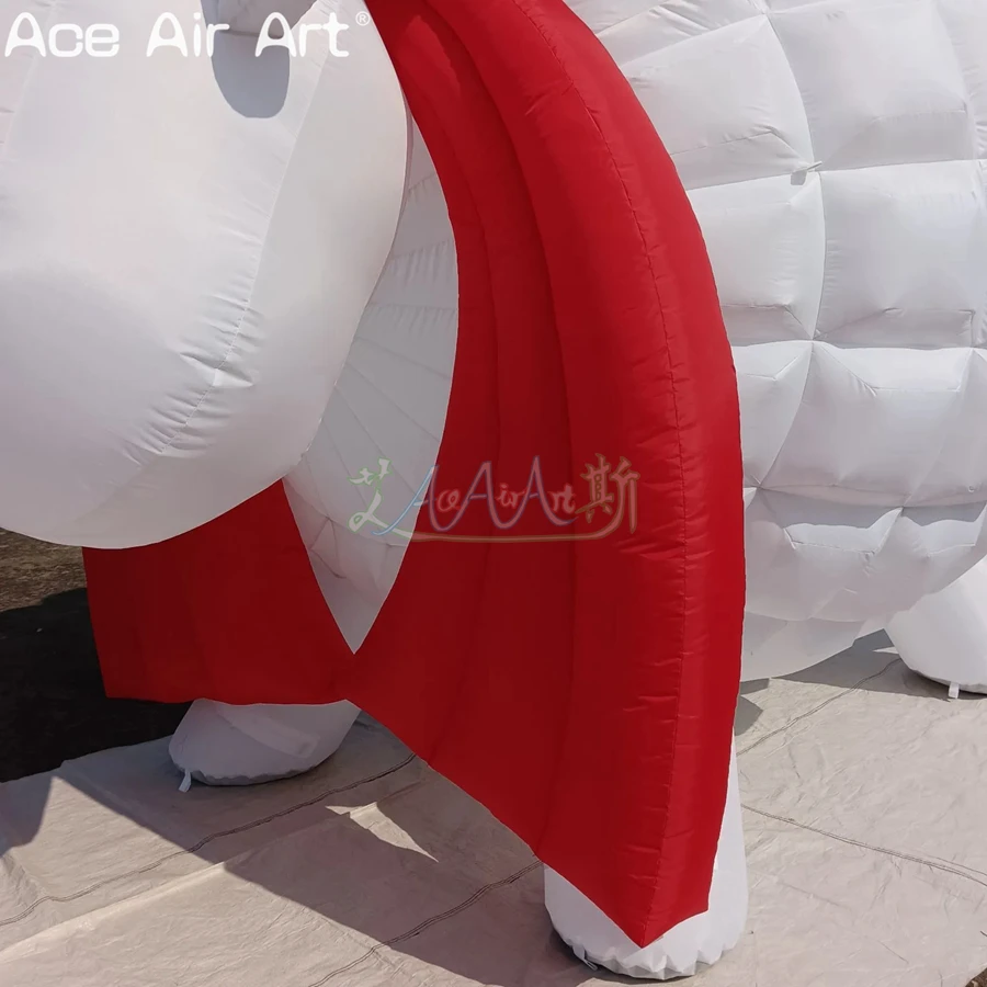 Gran oveja británica inflable promocional publicitaria blanca con bufanda roja, réplica de modelo Animal para decoración de eventos