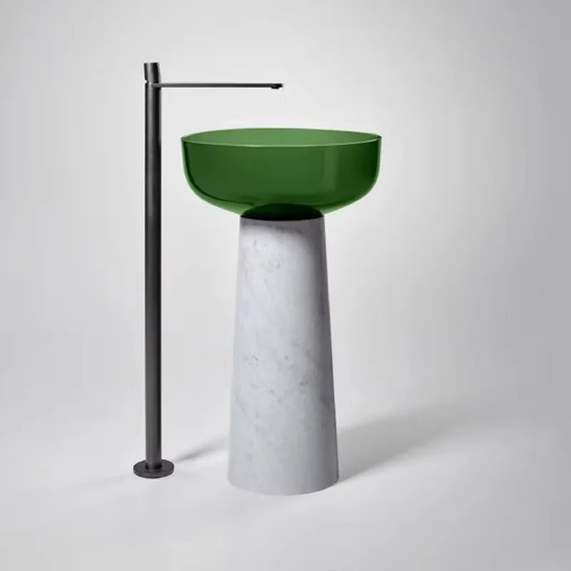 Column basin Color transparent, artificial stone heat transfer wash basin 2
