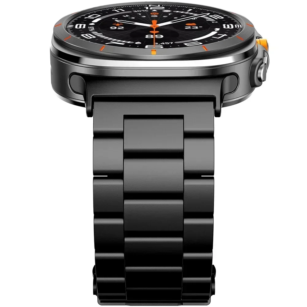 سوار لساعة سامسونج جالاكسي الترا 7 47 مللي متر حزام تيتانيوم فاخر للرجال لهاتف سامسونج جالاكسي الترا 7 47 مللي متر وصلة معدنية بدون فجوات