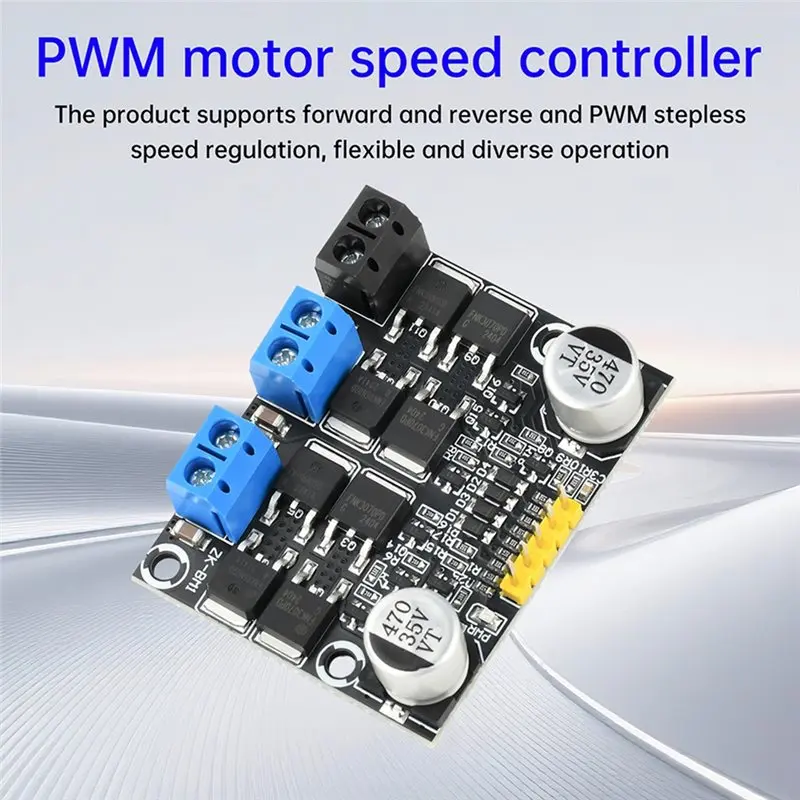 Picture 3: Y45A-Dual-Channel 10A 3V-18V H-Bridge DC Motor Driver Module With Heat Sink PWM Speed Regulation Forwad And Reverse Control