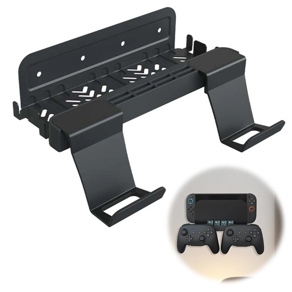 Metal Wall Bracket with Controller Hook Console Holder Stand Storage Organizer for Nintendo Switch2 Accessories