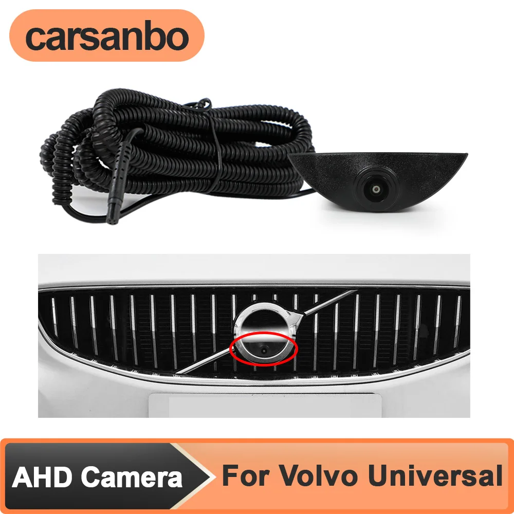 

Carsanbo AHD 1080P Car Front View Camera for Volvo Universal Hollow Logo Fit Night Vision Fisheye 150° Lens Parking Monitoring