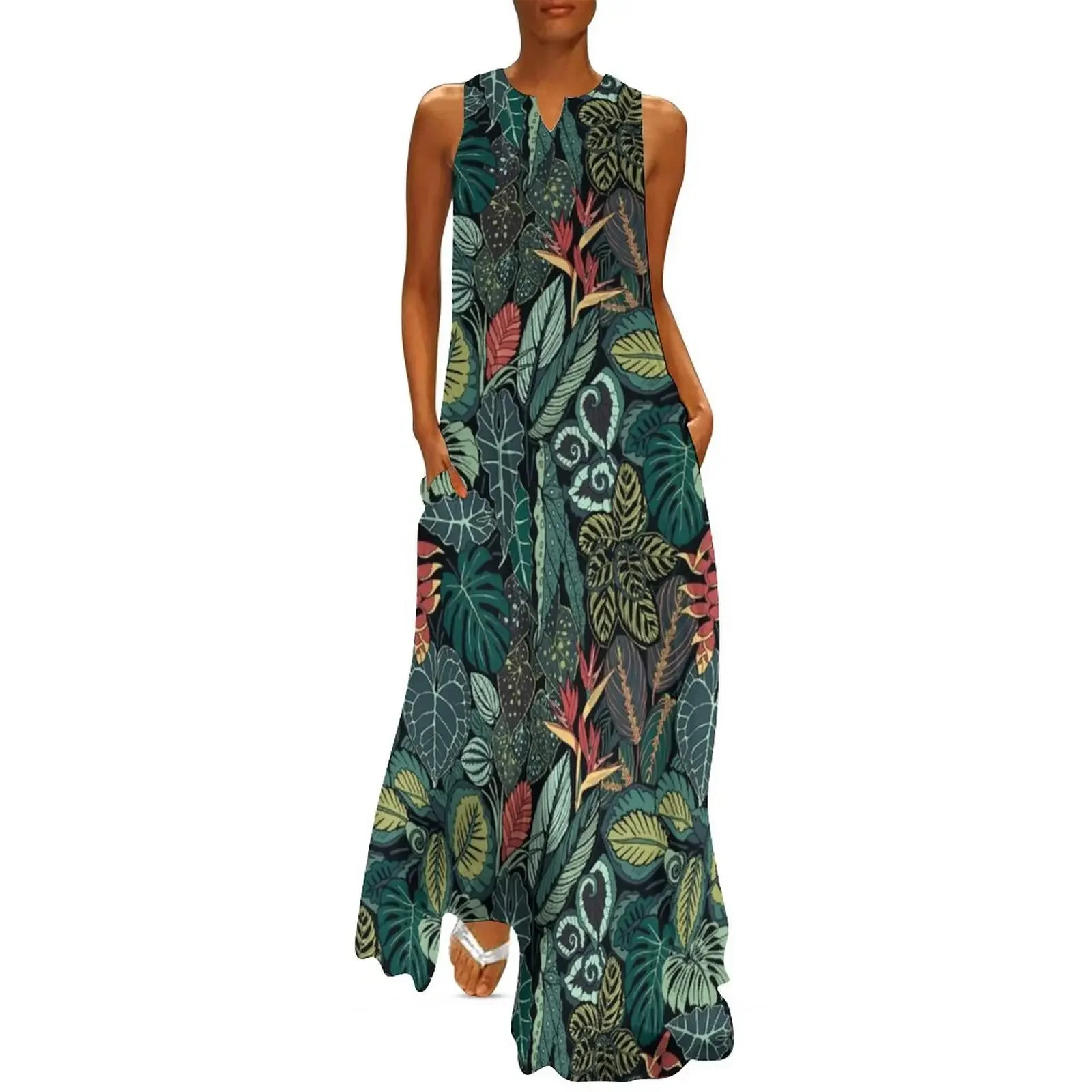 

Rainforest Leaves Long Dress luxury woman evening dress summer dress womens 2025 elegant guest wedding