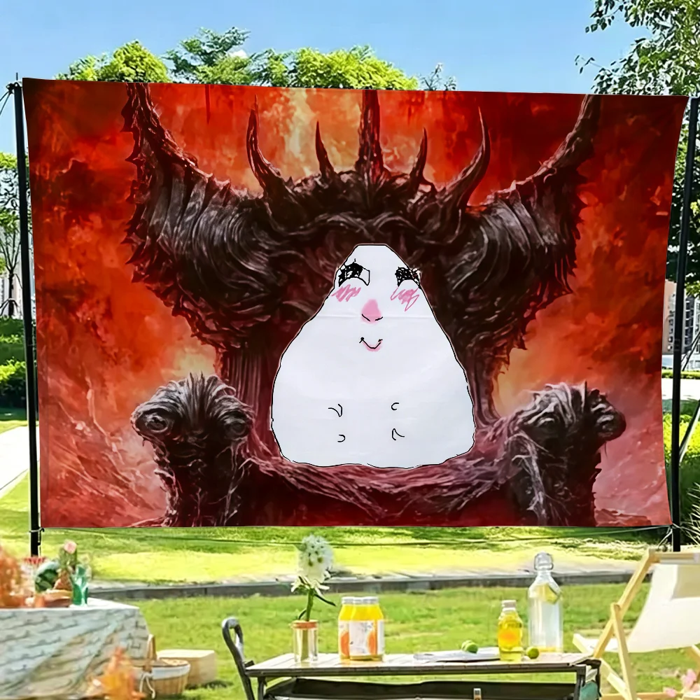 Hamster Meme Sun Shines Flagge für Gartenparty, Wohnzimmer, Zuhause, Balkon, Wanddekoration, Banner, Schlafzimmer, Outdoor-Wandteppich – Detail 8