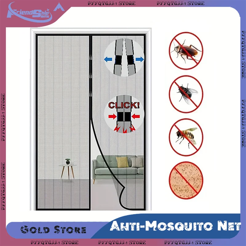 Magnetic Anti-Mosquito Net Anti Bug Fly Mouse Door and Window Ventilate Screens No Punching Required Automatic Closing Screen