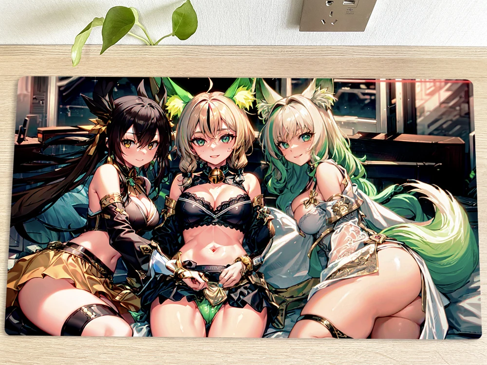 

YuGiOh Table Playmat Mikanko Girl TCG CCG Mat Trading Card Game Mat Mouse Pad Gaming Play Mat 60x35cm Free Bag