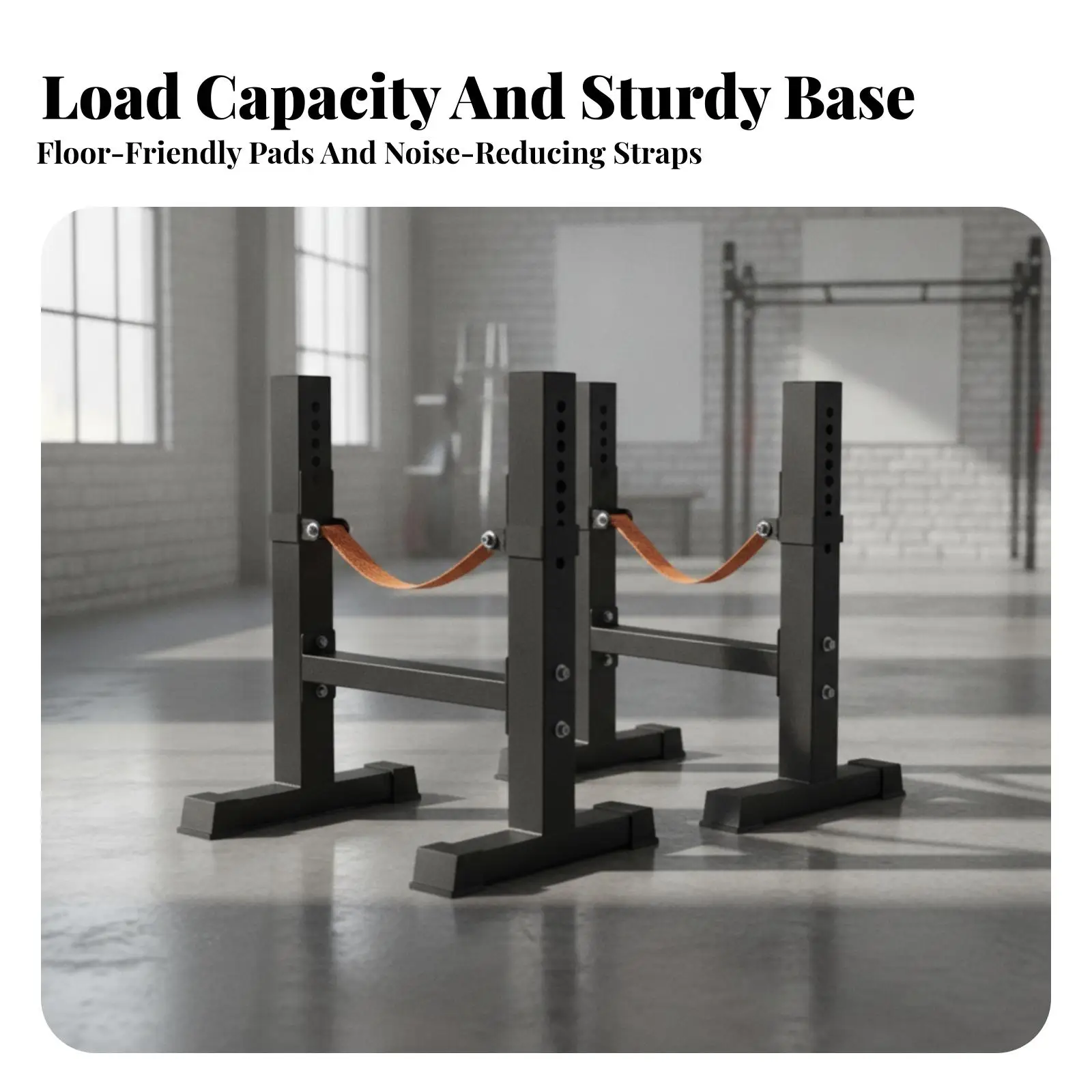 Premium Weight Training Stand for Deadlift Rack with Orange Shock Absorbing Straps Heavy Duty Steel Frame