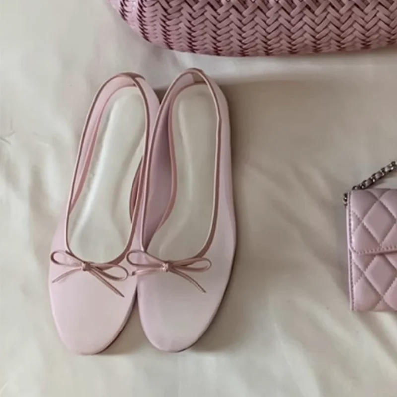 

New Quality Comfort Mesh Ballet Flats Women Round Toe Bow Elegant Party Shoes Fashion Breathable Mary Jane Shoes Sandalias Mujer