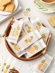 Pineapple Crispy Paper Packaging Bag Independent Thickened Handmade Machine Sealed Bag Bottom Tray Baked Dessert Packaging Box