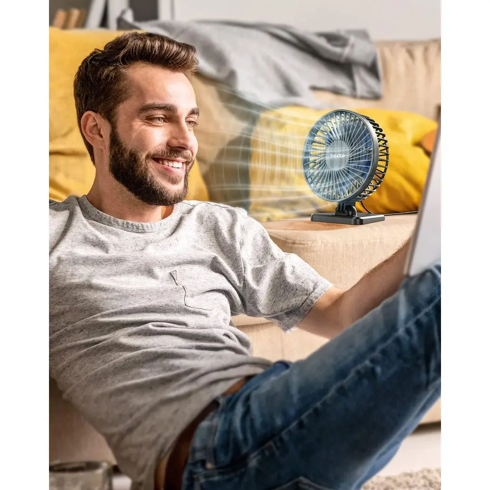 Desk Fan, Small But Powerful, Personal Portable Quiet 3 Speeds, Adjustable Mini Table Desktop or Cooling Home Office Car Summer