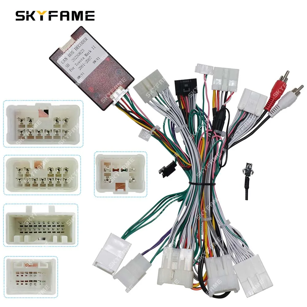 SKYFAME 16Pin Car Wiring Harness Adapter Canbus Box For Toyota Mark 2 GX110