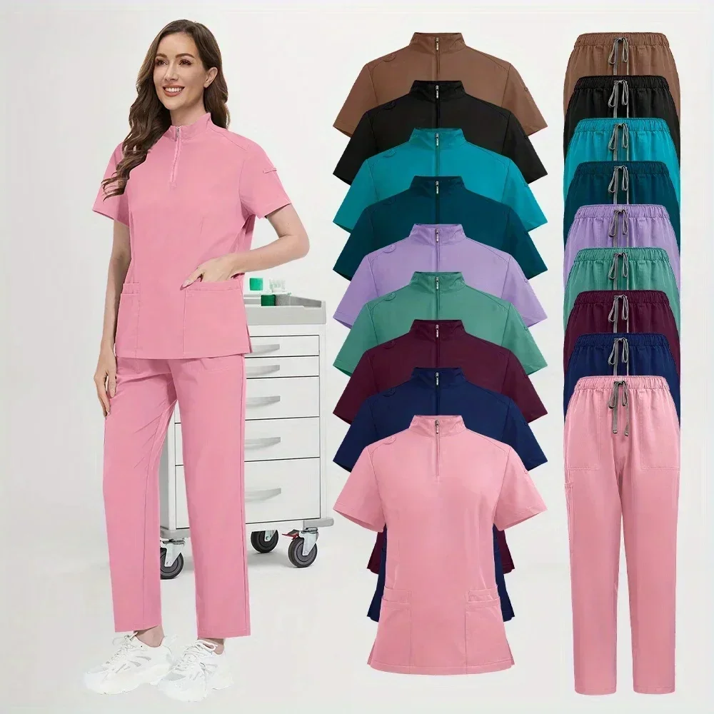 

Летняя рабочая одежда для женщин, униформа, Лидер продаж, многоцветный ветеринарный комплект для домашних животных, скраб, спецодежда