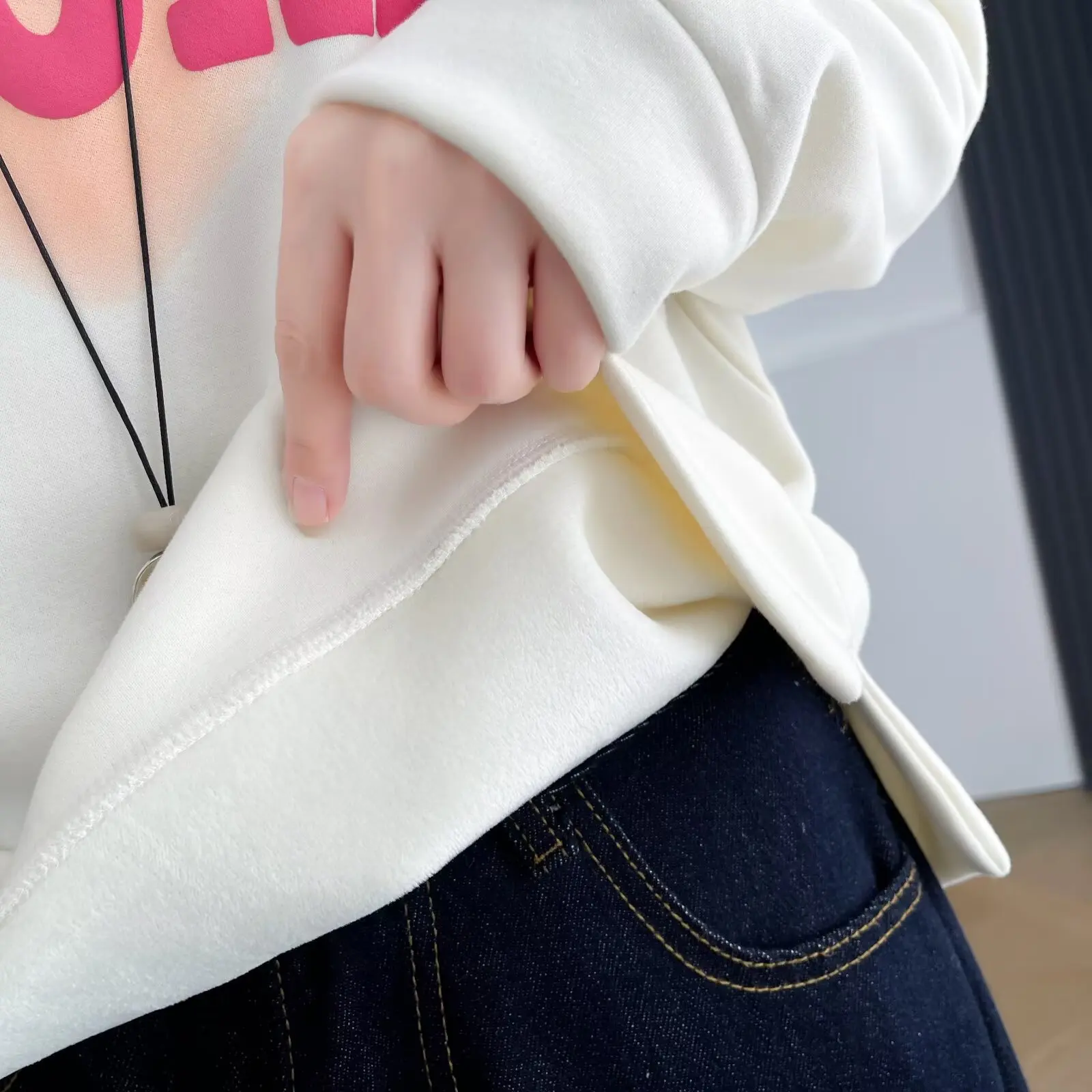 XXXXL Mode Plus Size Dameshoodie Winter Nieuwe Casual Warme Fleece Gedrukte Letter O-hals Sweatshirt 832