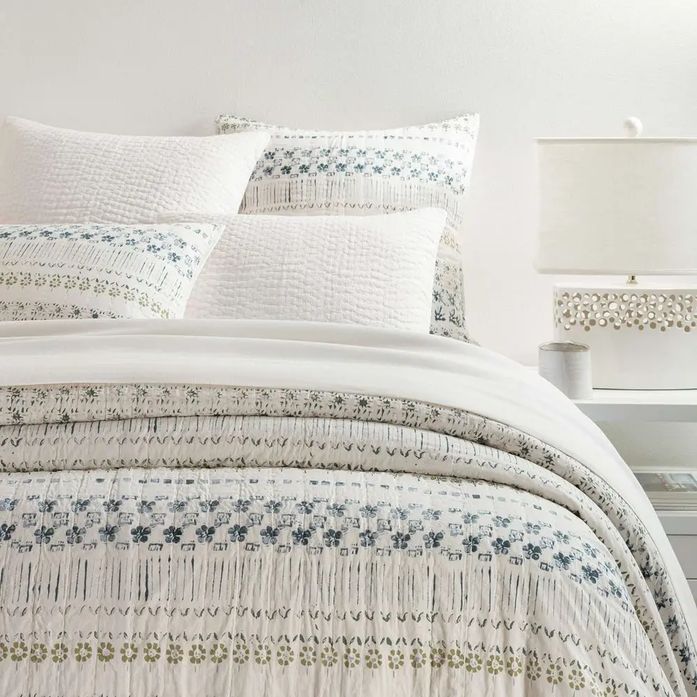 

Hawthorn Neutral Coverlet, King Size, Ivory Grey Floral Pattern