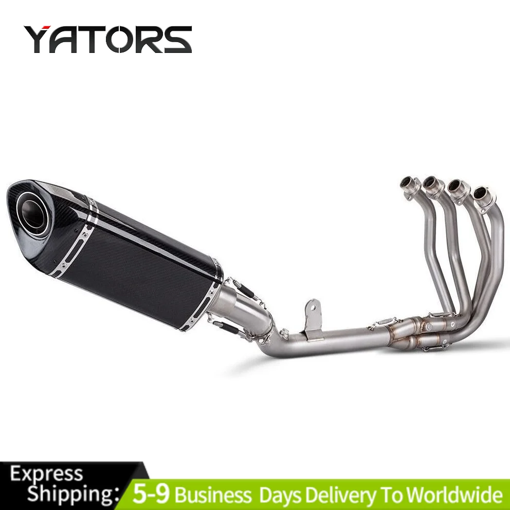 

For Kawasaki Ninja ZX4R ZX4RR 2023-2024 Carbon Fiber muffler Full Exhaust system Exhausts Pipes