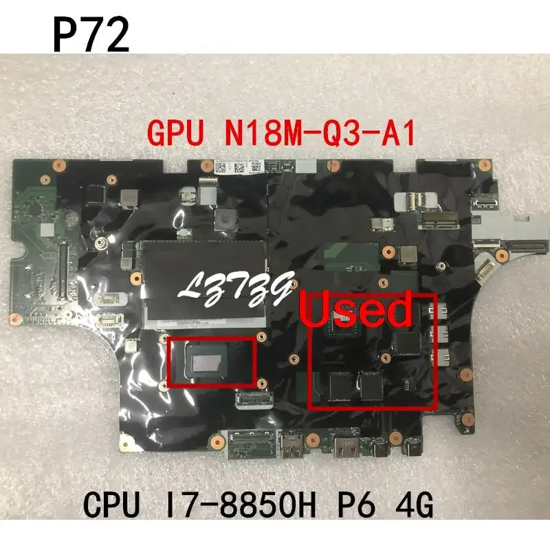 

Используется для Lenovo ThinkPad P72 материнская плата ноутбука CPU I7-8850H P6 4G GPU N18M-Q3-A1 FRU 01YU275