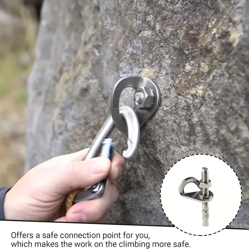 

25KN Climbing Bolt Hanger&10mm Bolts - Stainless Steel Climbing Anchor Bolt Outdoor Equipment Rescue Hammock Installation