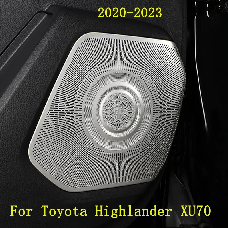 

LHD Car Stereo Speaker Door Sticker Cover For Toyota Highlander XU70 2022 2021 Stainless steel Trim Car Styling Auto Accessories