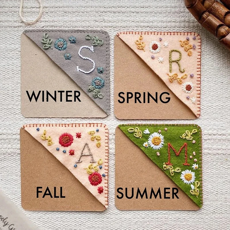 Embroidered Bookmark Personalized Book Corner Elegabnt Hand Stationery Book Scrapbooking Album Folder Corner Protectors