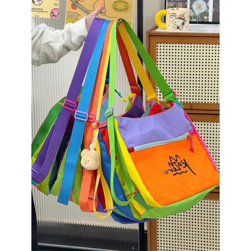 

Dopamine-colored casual dual-use crossbody bag, niche lightweight shoulder bag for outdoor cycling, hiking, and travel