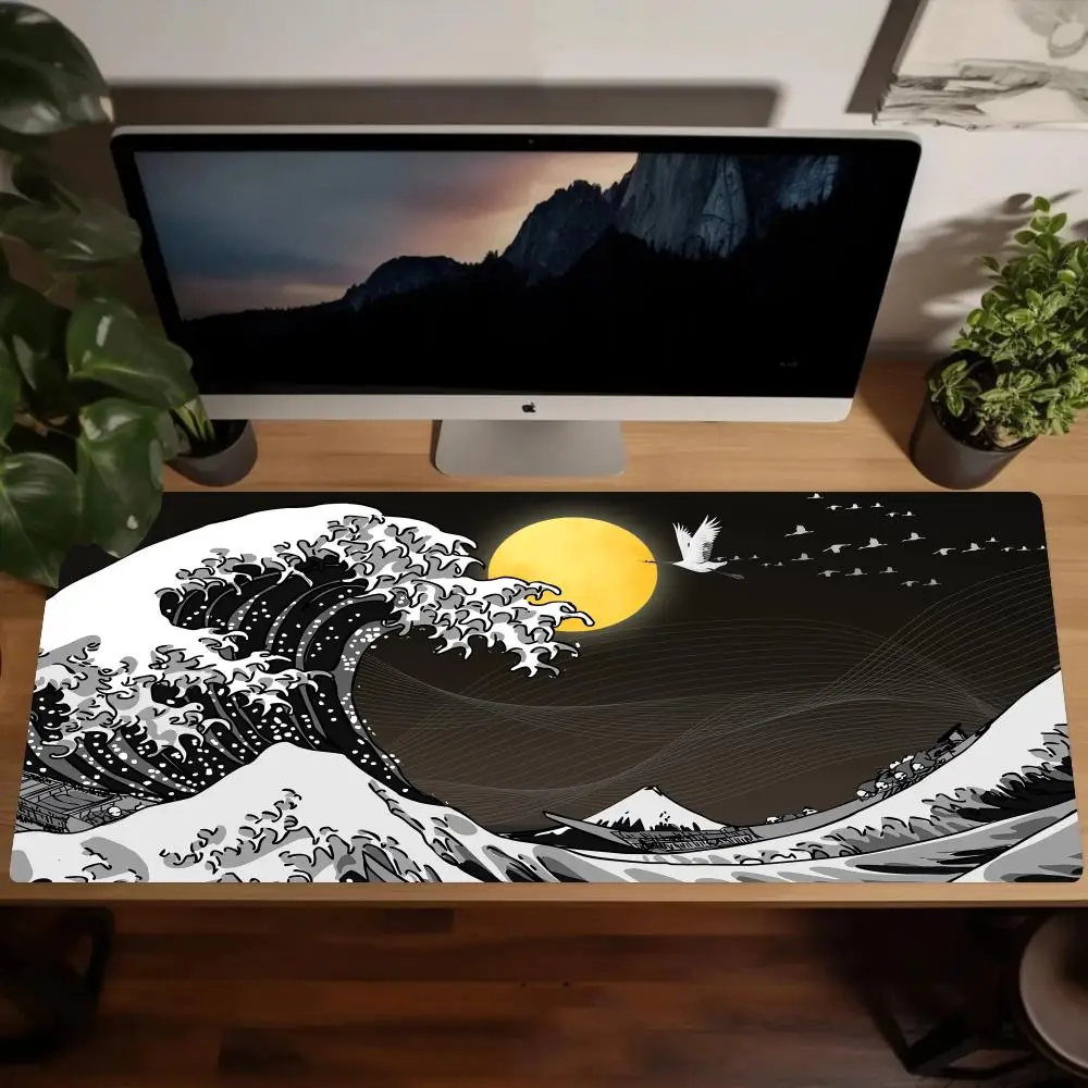 1200x600mm Table Mat PC Game Keyboard Pads Oversize Great Wave Art HD Mousepad Game Desk Pad Natural Rubber Mice Pad Alfombrilla