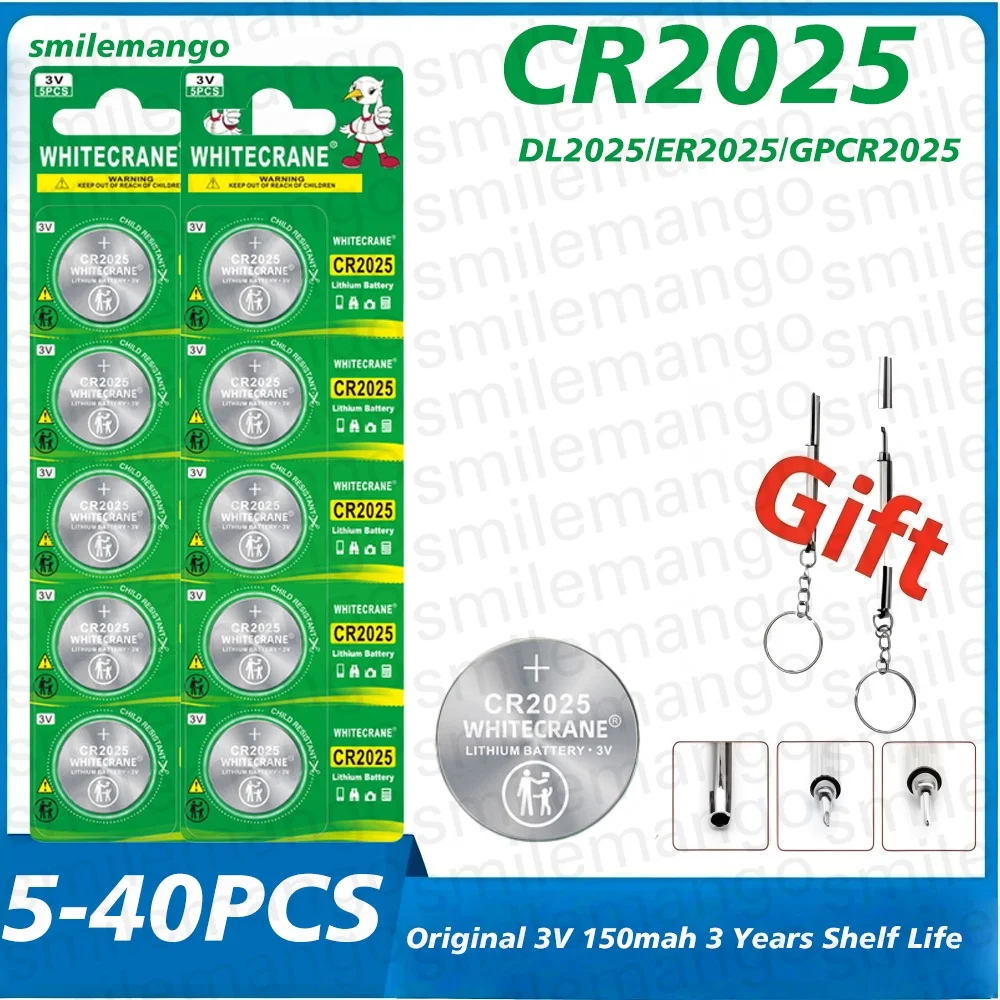 5-50pcs CR2025 DL2025 2025 3V Lithium Coin Cell Batteries Flat Battery for Car Key/Key Fob Audi Mercedes Nissan Scales Toys Etc