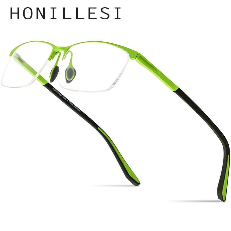 HONILLESI Titanium Eyeglasses Frame Men Semi Rimless Ultralight Eye Glasses Frames 2024 New Sports Half Rim Eyewear H7301