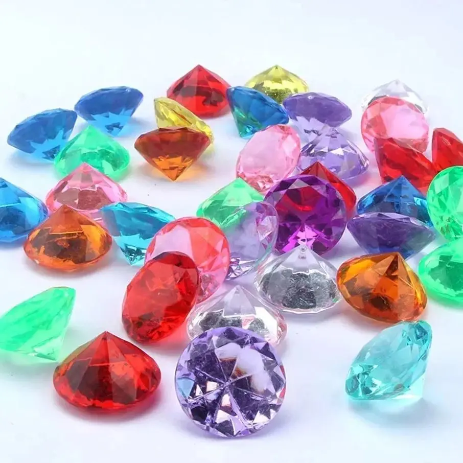 10pcs Crystal Gem Fake Diamond Toy Treasure Chest Pirate Acrylic DIY Art Craft Decorative Gift