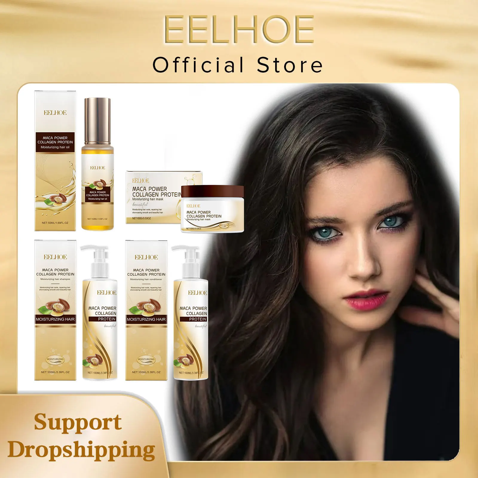 EELHOE Collagen for Hair Cleaning Sets of Hair Care Products Smooth Strengthen Hair Loss Prevention Repair Keratin Essential Oil