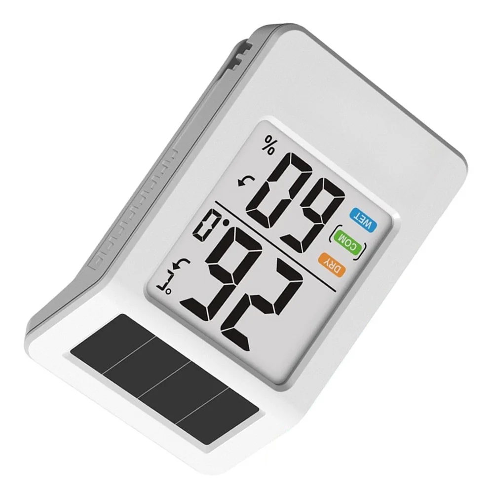 WiFi Solar Thermometer Hygrometer 3.9 inch LCD Display Wireless Remote Monitoring for Nursery Wine Cellar Greenhouse