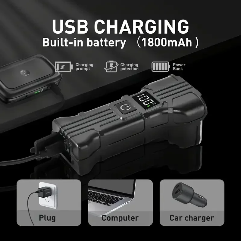 12 Led SuperBriuht Multifunctional Bike Light USB Rechargeable MTB Mountain Bicycle Lamp With Horn 5 Modes For Night Riding